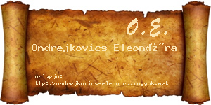 Ondrejkovics Eleonóra névjegykártya
